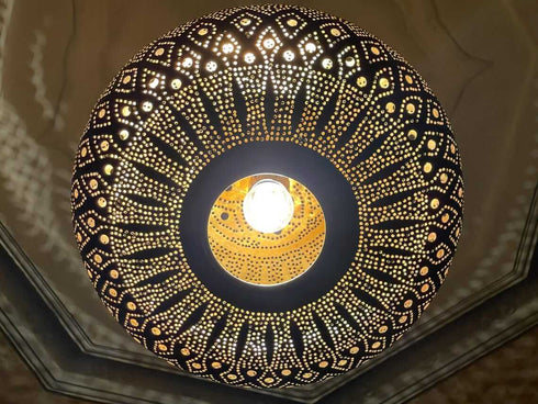 Handmade Moroccan Brass Pendant Light – Elegant Lighting (PL 1078)